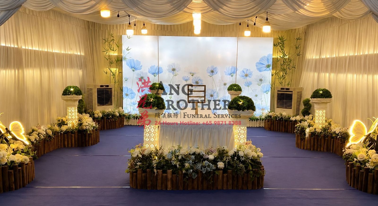 A free thinker farewell with a soft floral and sky backdrop by Ang Brothers