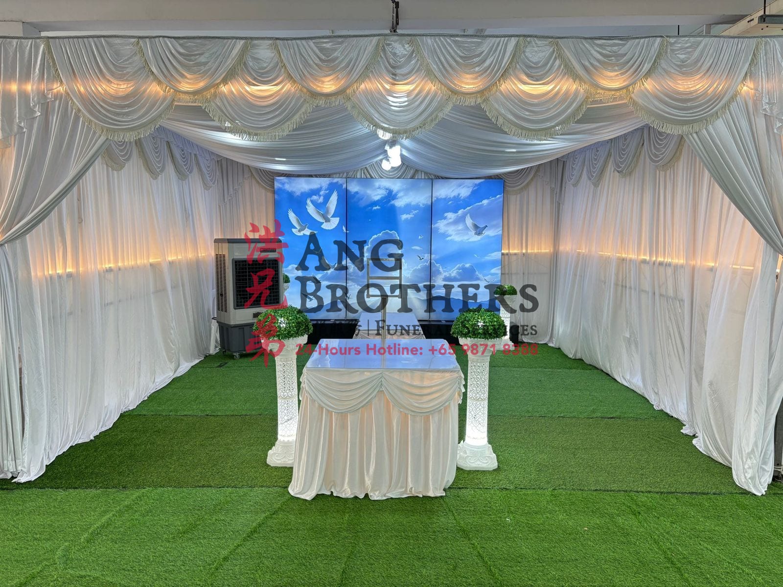 A free thinker farewell with doves against an open sky by Ang Brothers